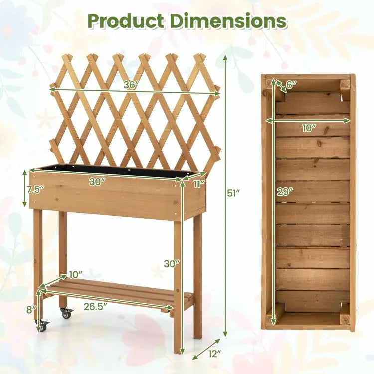 Wood Raised Garden Bed Planter - Green Thumb Haven