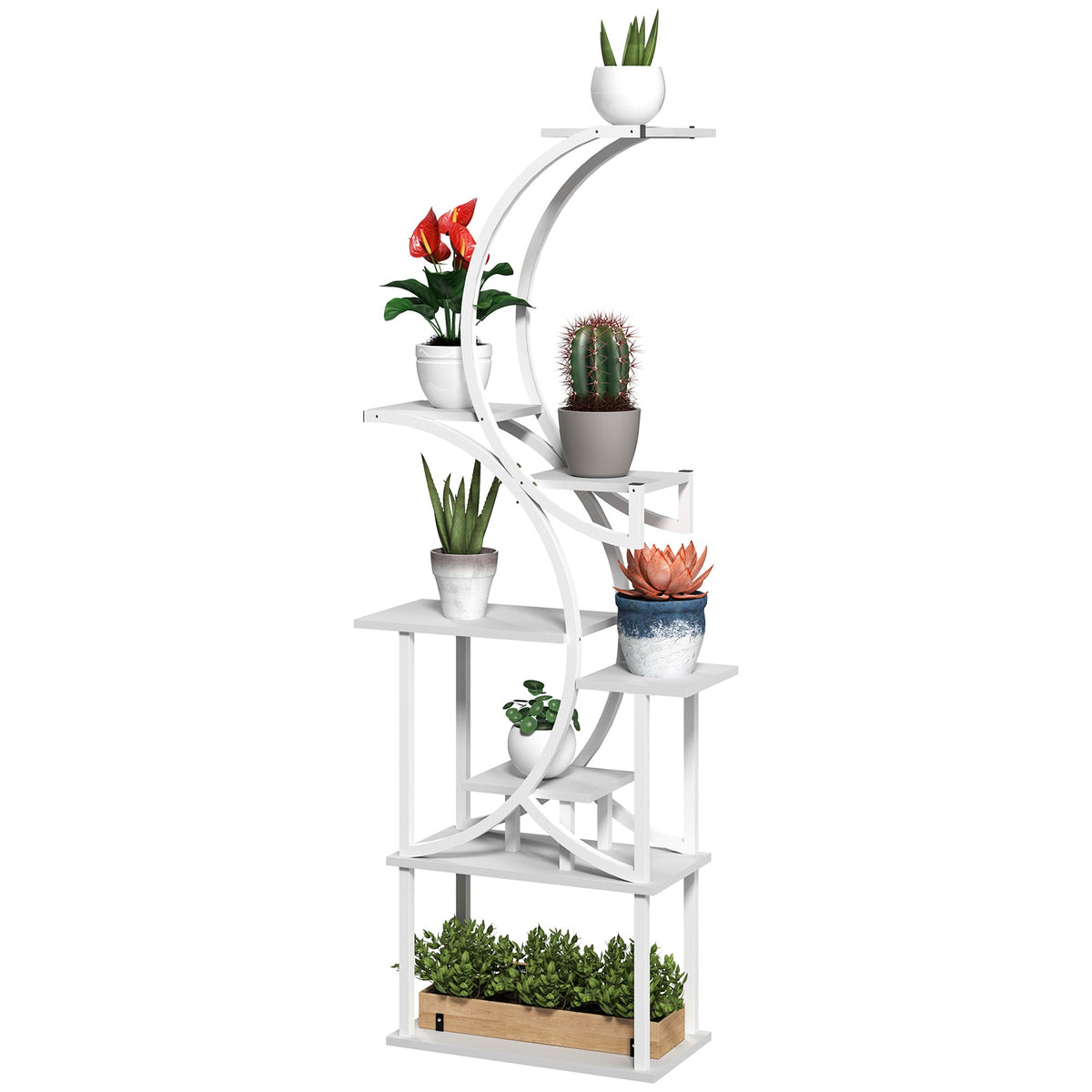 S-Shaped Tall Corner Plant Stand Green Thumb Haven
