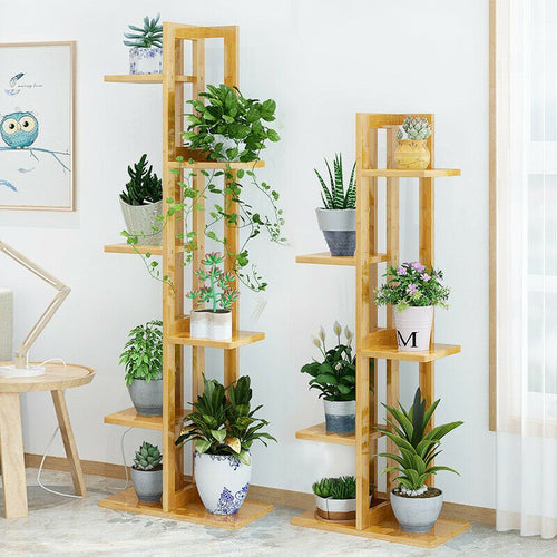 Bamboo Corner Plant Stand Set