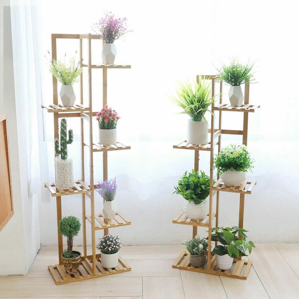Bamboo Corner Plant Stand Set