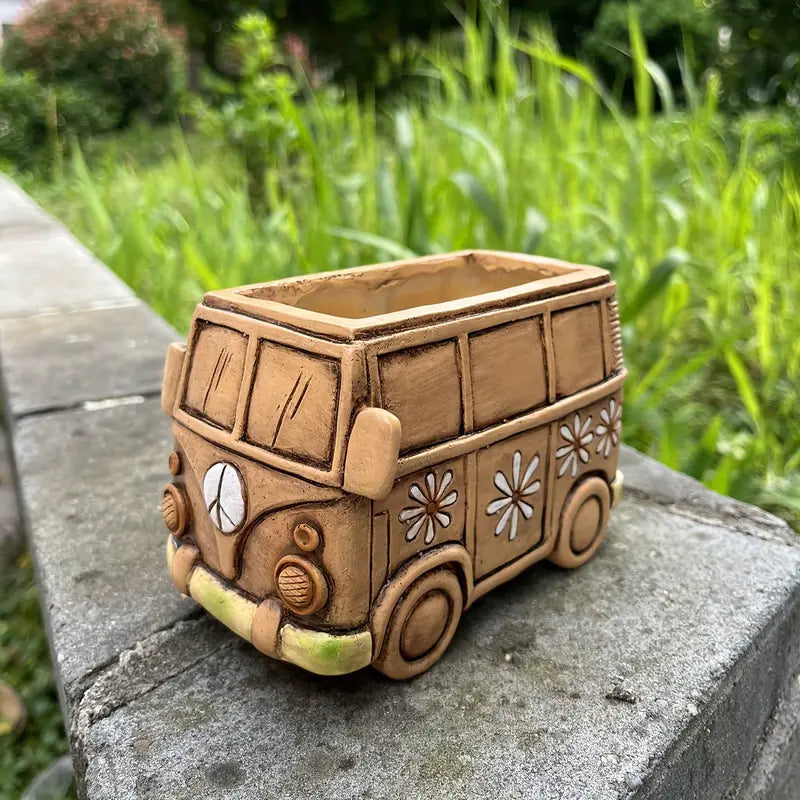 Vintage Hippie Van Garden Planter Green Thumb Haven