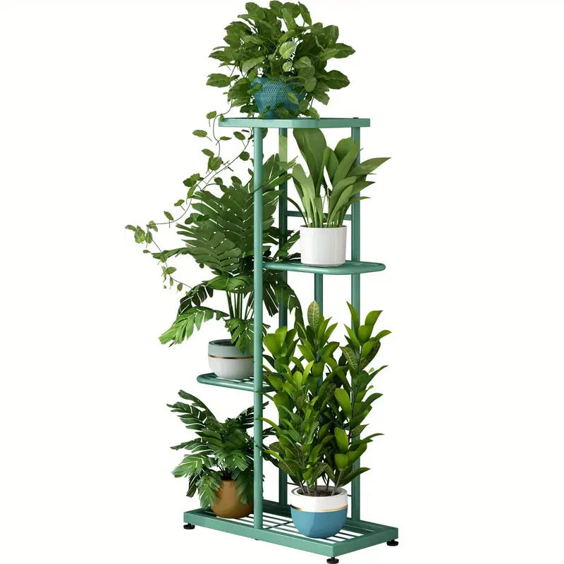 metal plant rack outdoor Plant Stand Metal Shelf Flower Pots Rack(White )