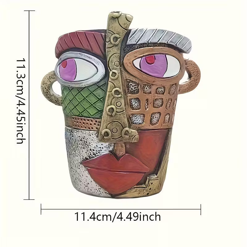 Abstract Face Garden Planter Green Thumb Haven