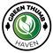 Logo of Green Thumb Haven with a green circle and leaf design on a white background