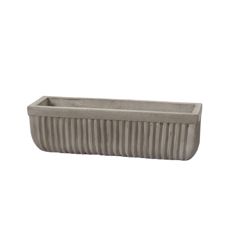 Rectangular concrete planter on a white background