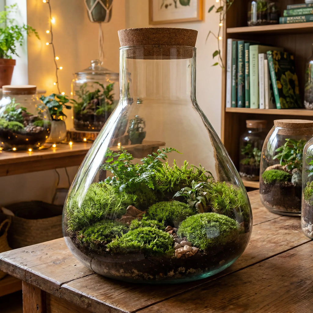 Large Glass Terrarium with Cork Lid