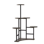 Corner shelf unit with multiple shelves on a white background