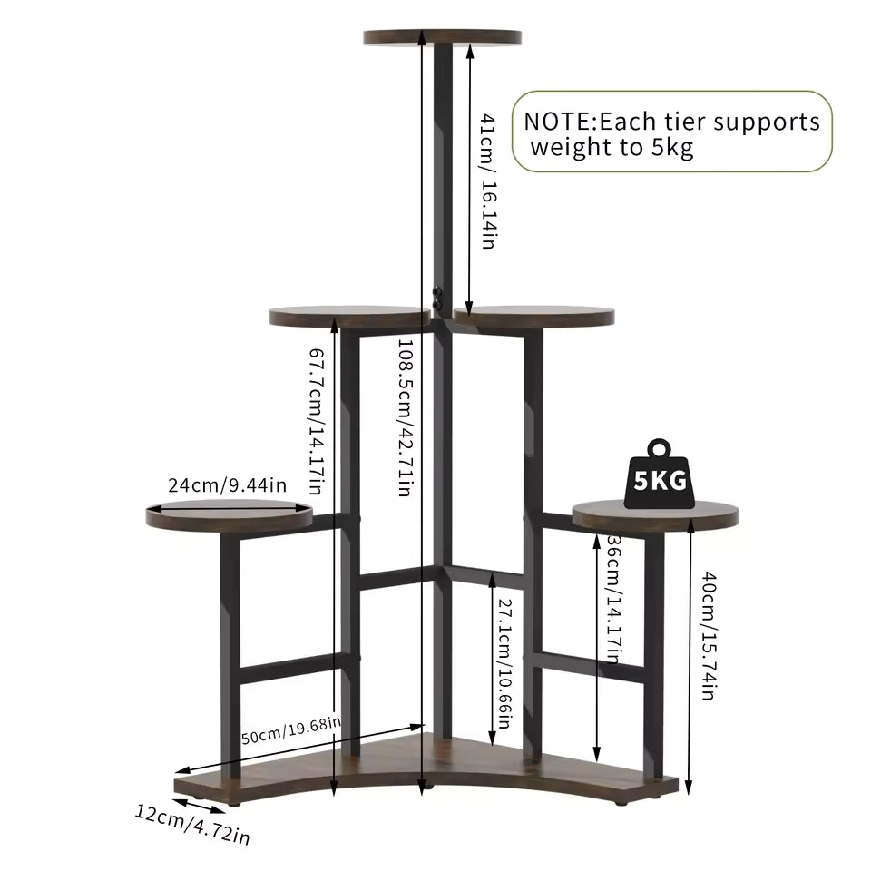 Rustic Corner Plant Stand