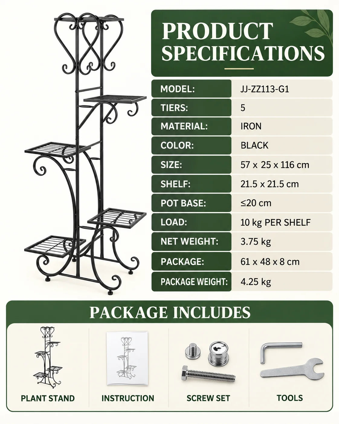 Metal Plant Stand Green Thumb Haven