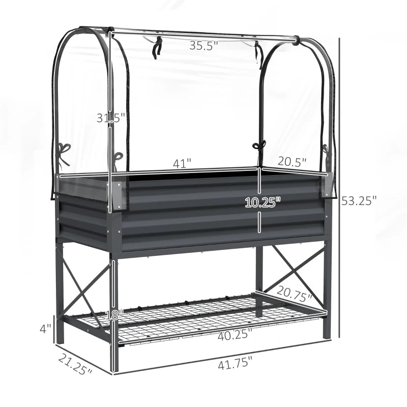 Metal Elevated Garden Bed Outsunny