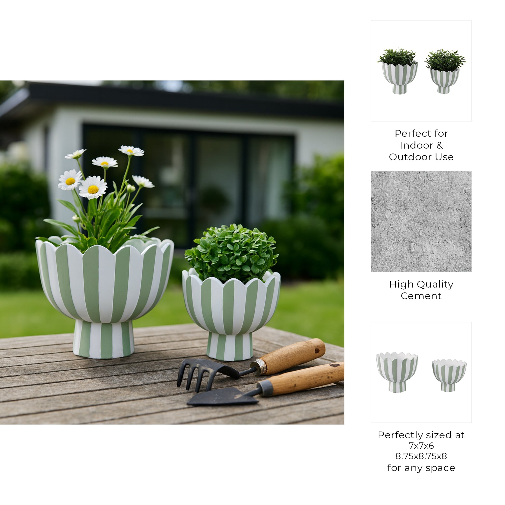 Scalloped Ceramic Planter