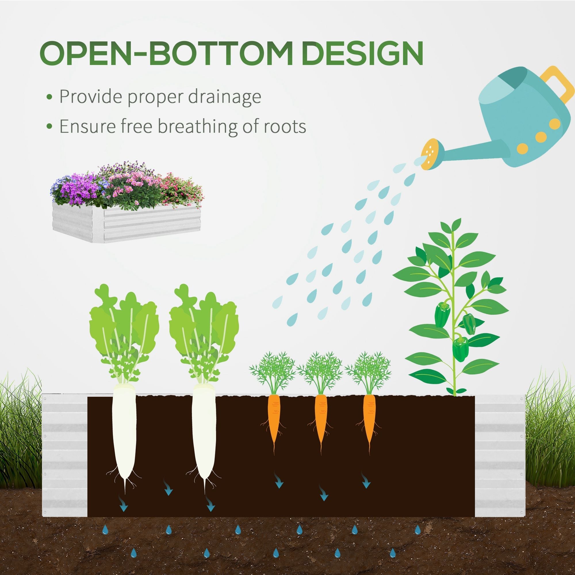 Galvanized Raised Garden Bed With Mini Greenhouse Cover