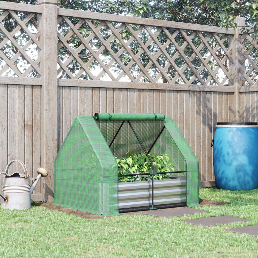Galvanized Raised Garden Bed With Mini Greenhouse Cover