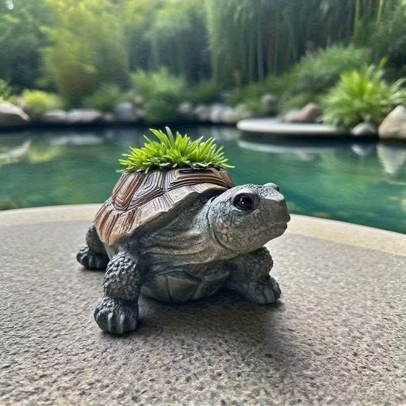 Realistic Turtle Planter Green Thumb Haven
