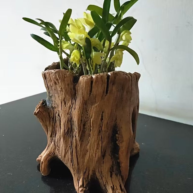 Wood Grain Concrete Planter Green Thumb Haven