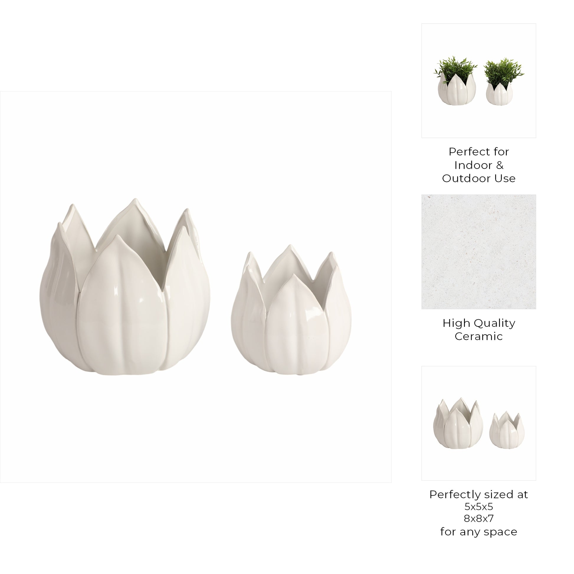 Garden Petal Ceramic Planter