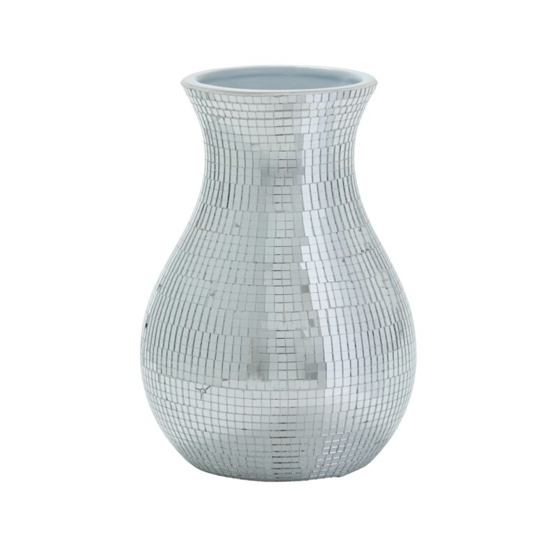 Groovy Silver Disco Ceramic Vase - Green Thumb Haven