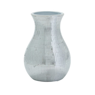 Groovy Silver Disco Ceramic Vase - Green Thumb Haven