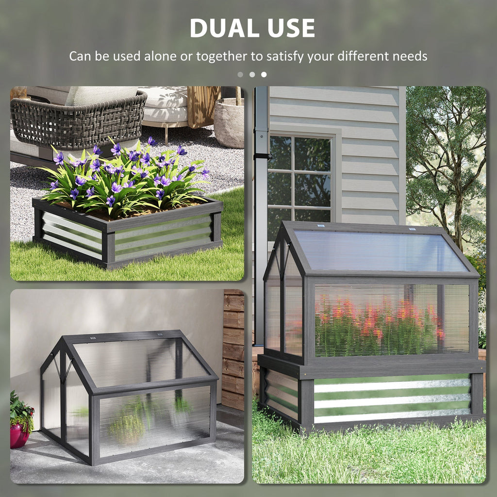 Raised Garden Bed With Greenhouse Outsunny