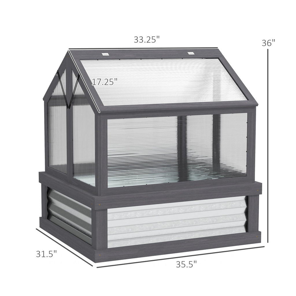 Raised Garden Bed With Greenhouse Outsunny