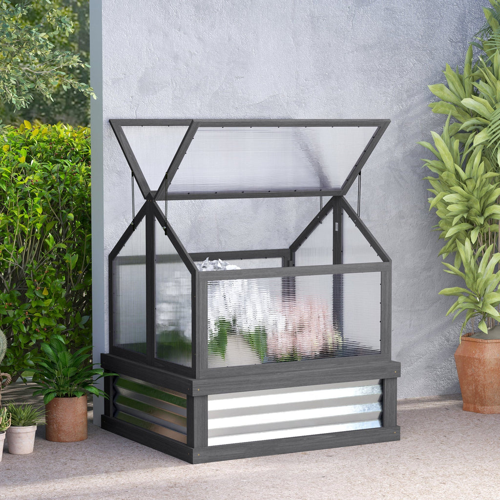 Raised Garden Bed With Greenhouse Outsunny