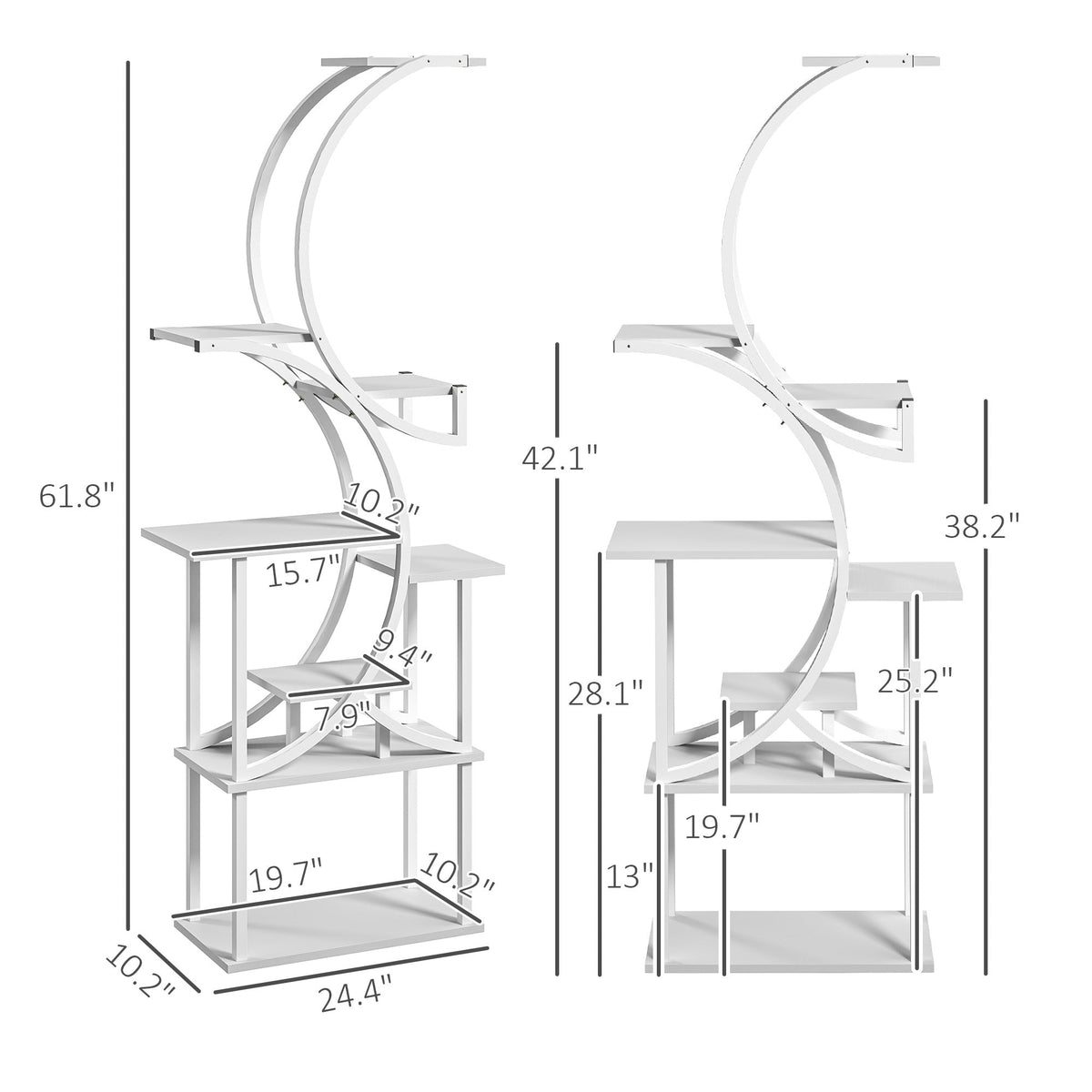 S-Shaped Tall Corner Plant Stand Green Thumb Haven