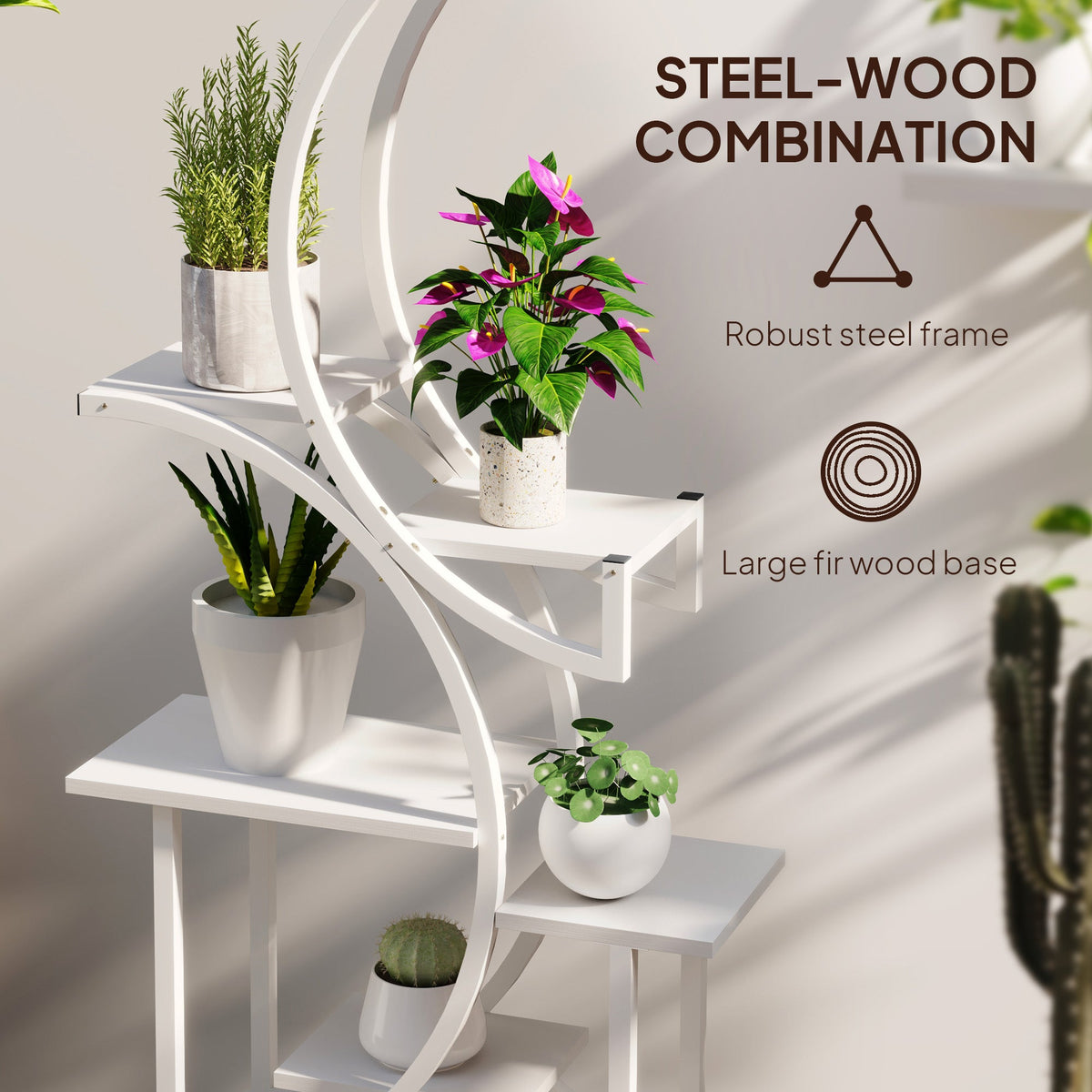 S-Shaped Tall Corner Plant Stand Green Thumb Haven