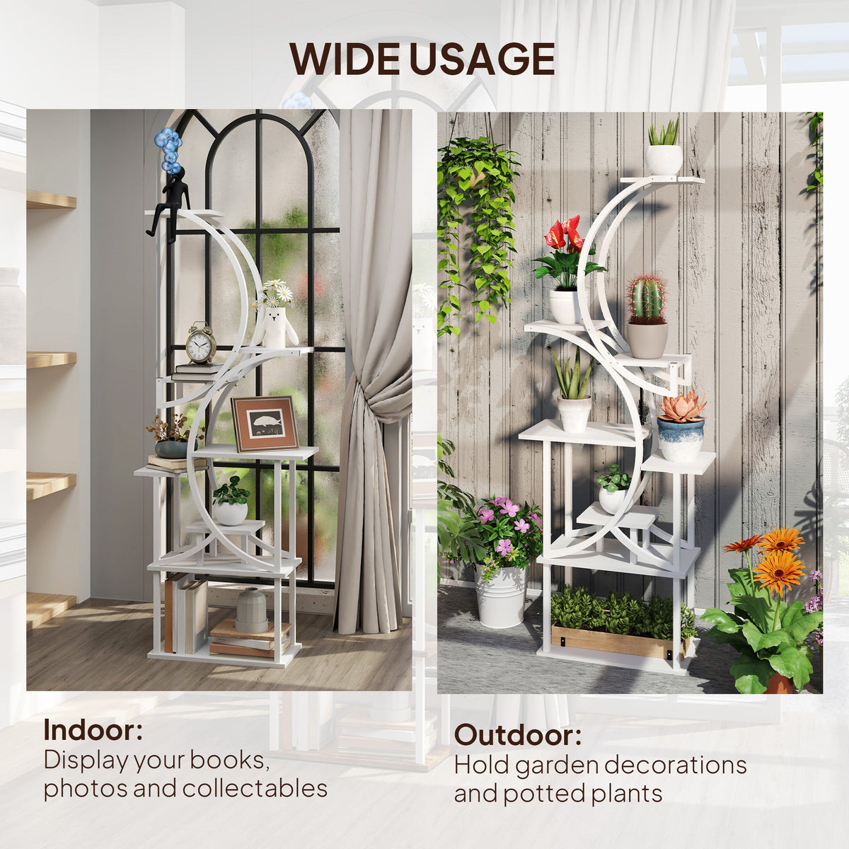 S-Shaped Tall Corner Plant Stand Green Thumb Haven
