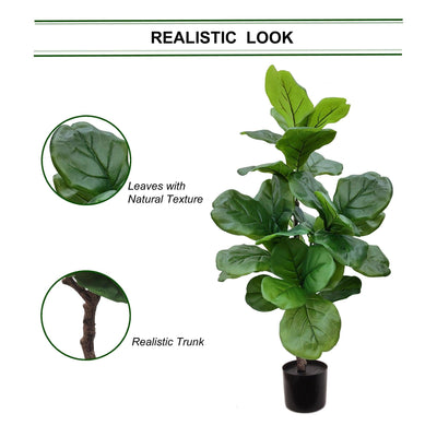 Silk Fiddle Leaf Ficus Faux Tree - Green Thumb Haven