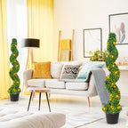 Pre-Lit Topiary Tree Set Costway