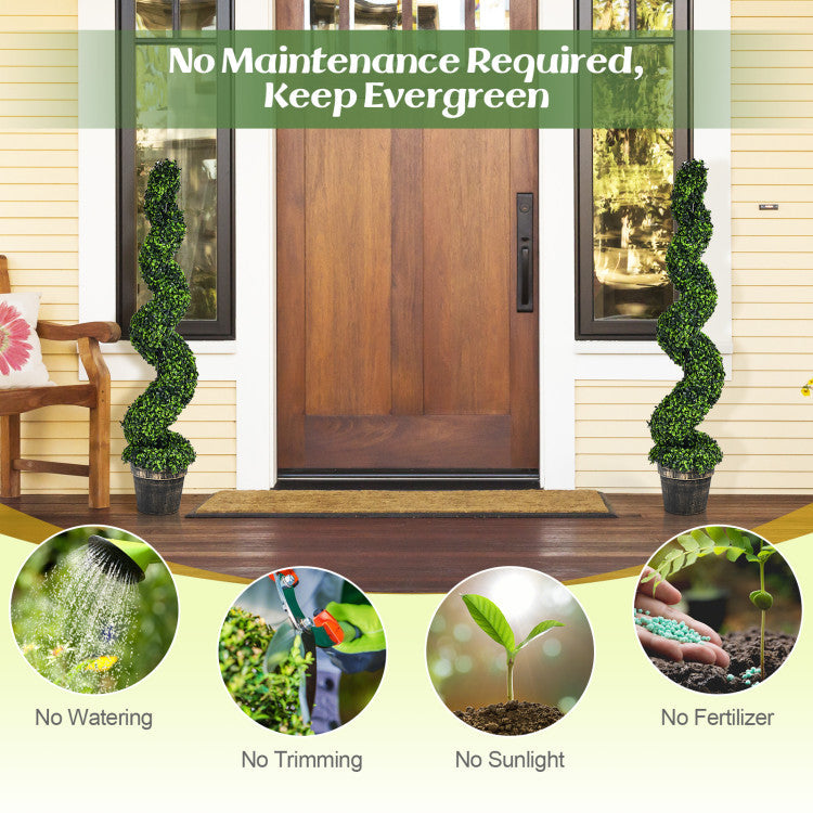 Pre-Lit Topiary Tree Set Costway