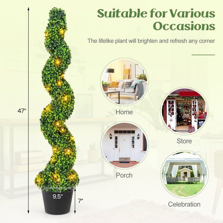 Pre-Lit Topiary Tree Set Costway